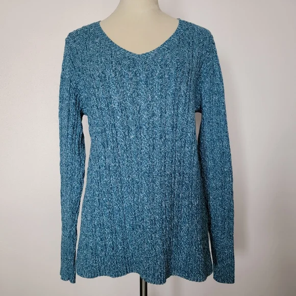 Croft & Barrow V-Neck Cable Knit Sweater - Picture 1 of 4